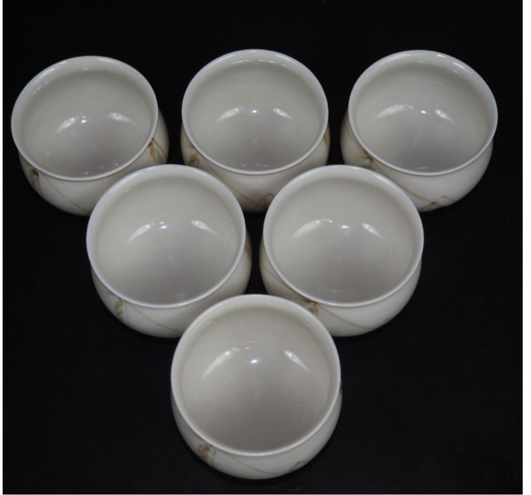 送料無料　瀬戸焼の名工　加藤五山作　汲出し/茶碗6客　未使用　共箱