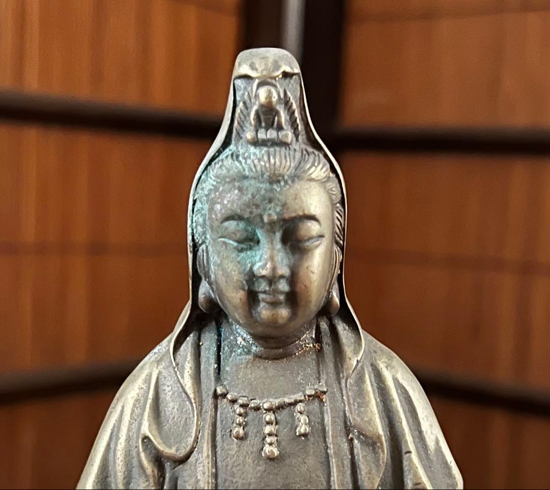 中国仏教美術 古黄銅 観音像 仏像 大明宣徳年製