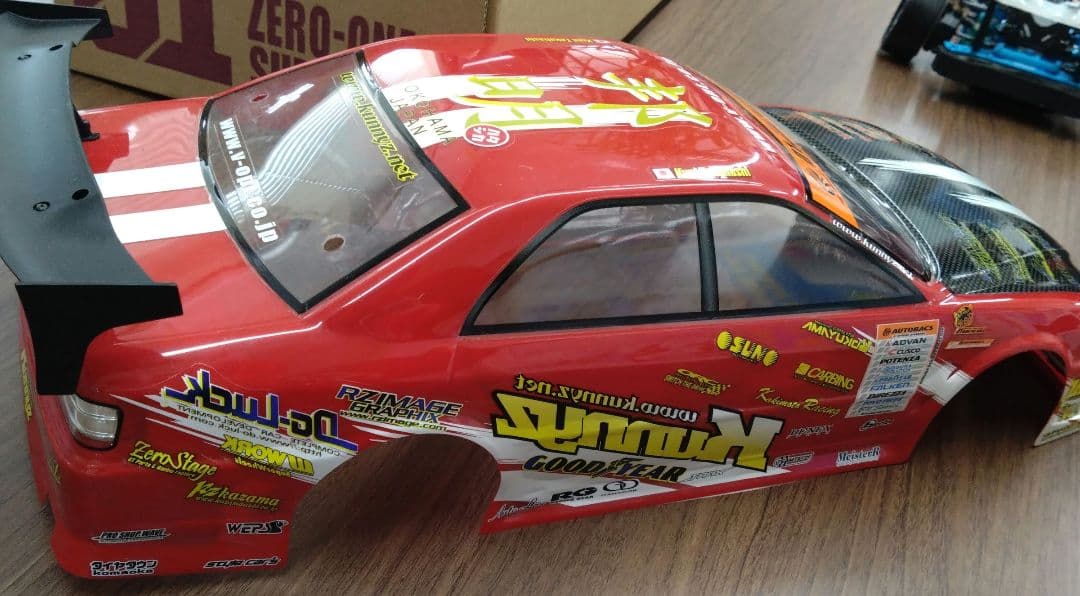 【RIO】 RCカー ボディ レッド カーボンファイバー風