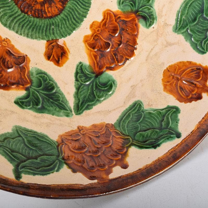中国　唐三彩　花文　大皿　飾皿　直径約31㎝　V　R8014C