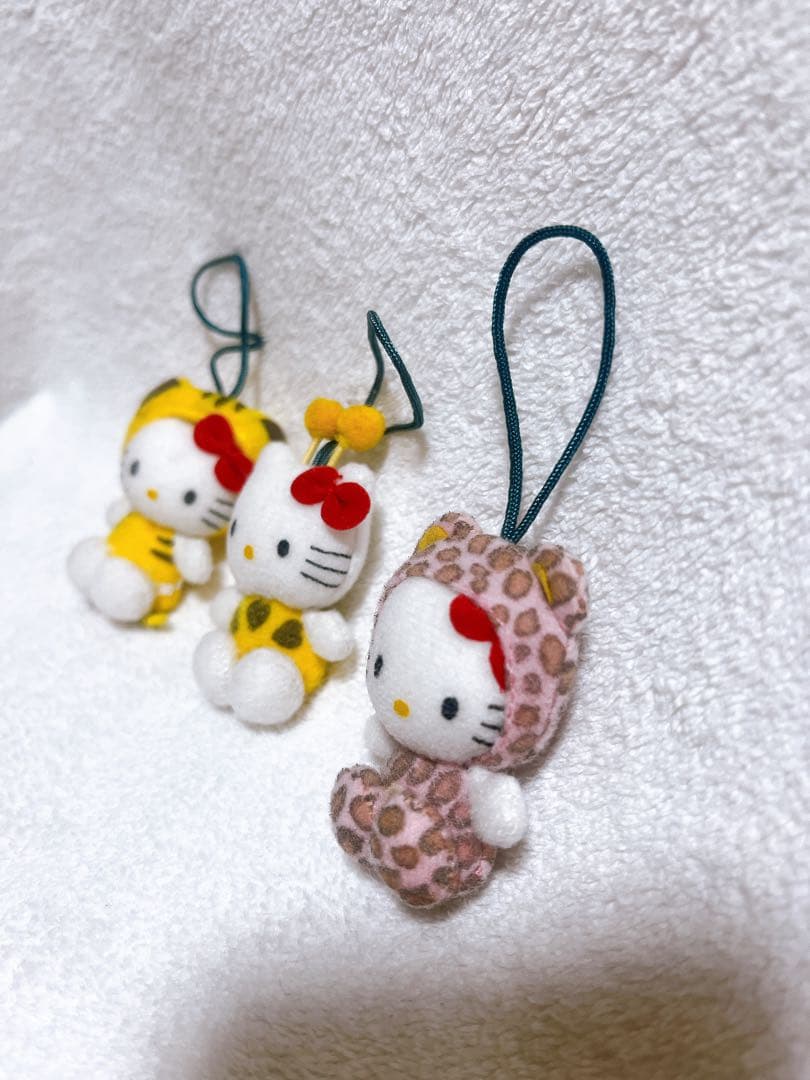 ハローキティ ジャングルキティ マスコット トラ、キリン、ヒョウ レア物