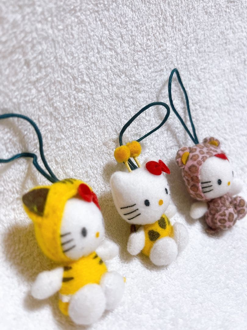 ハローキティ ジャングルキティ マスコット トラ、キリン、ヒョウ レア物