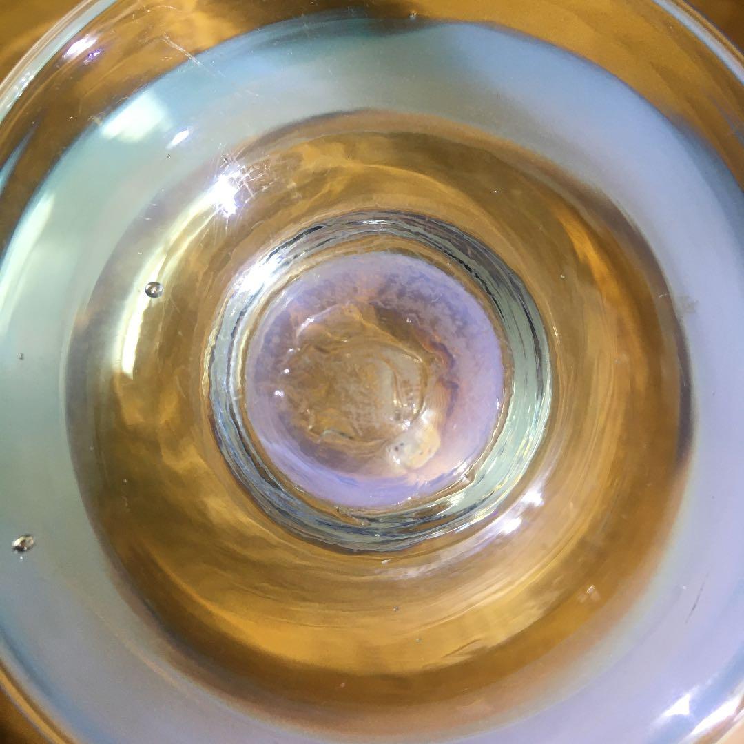 氷コップ③ 乳白色 薄水色縁 5個セット 大正ガラス