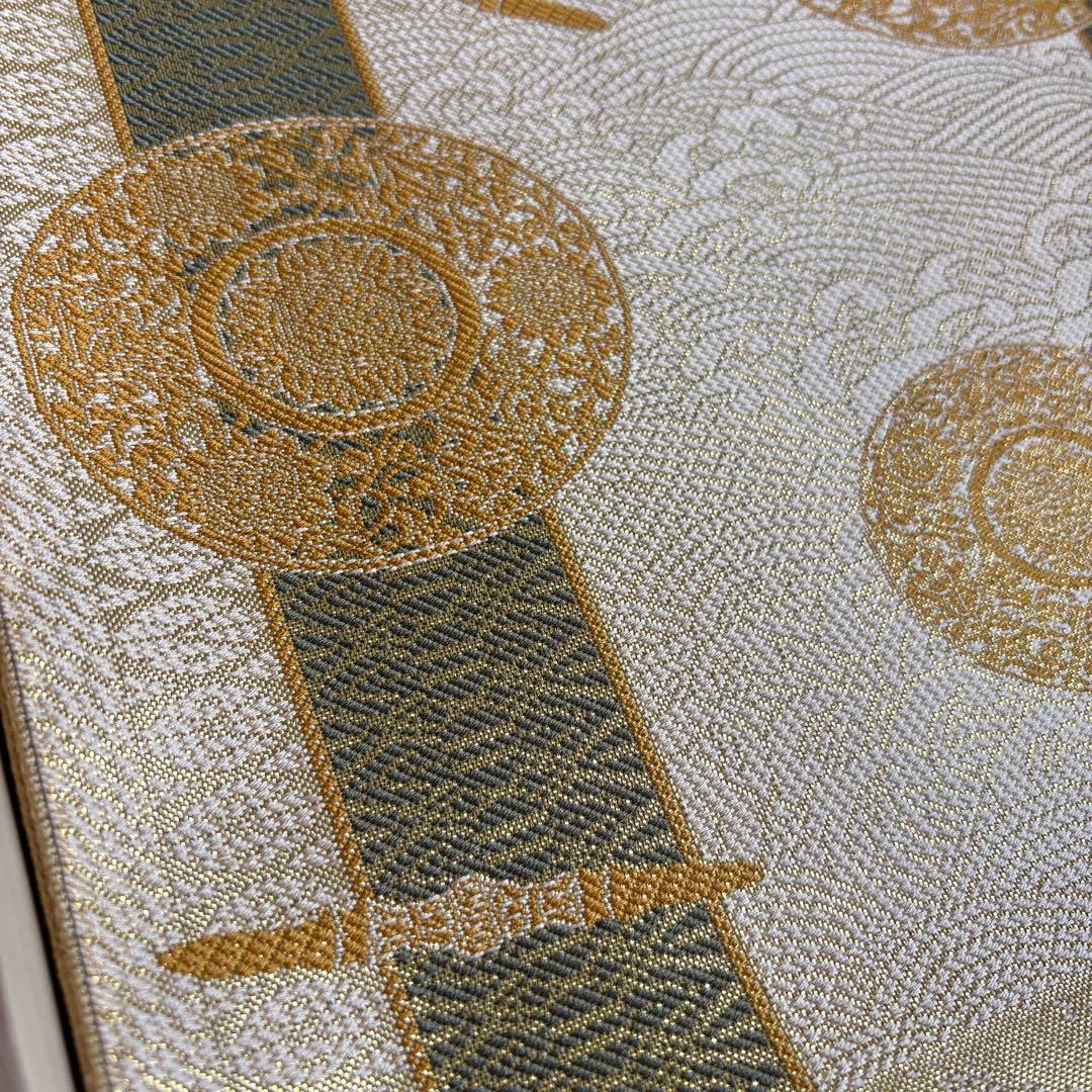 伝統工芸士 若林弘恵 帯 「夢」華皿と独鈷 本金箔佐賀錦 着物 共箱 約4.8m