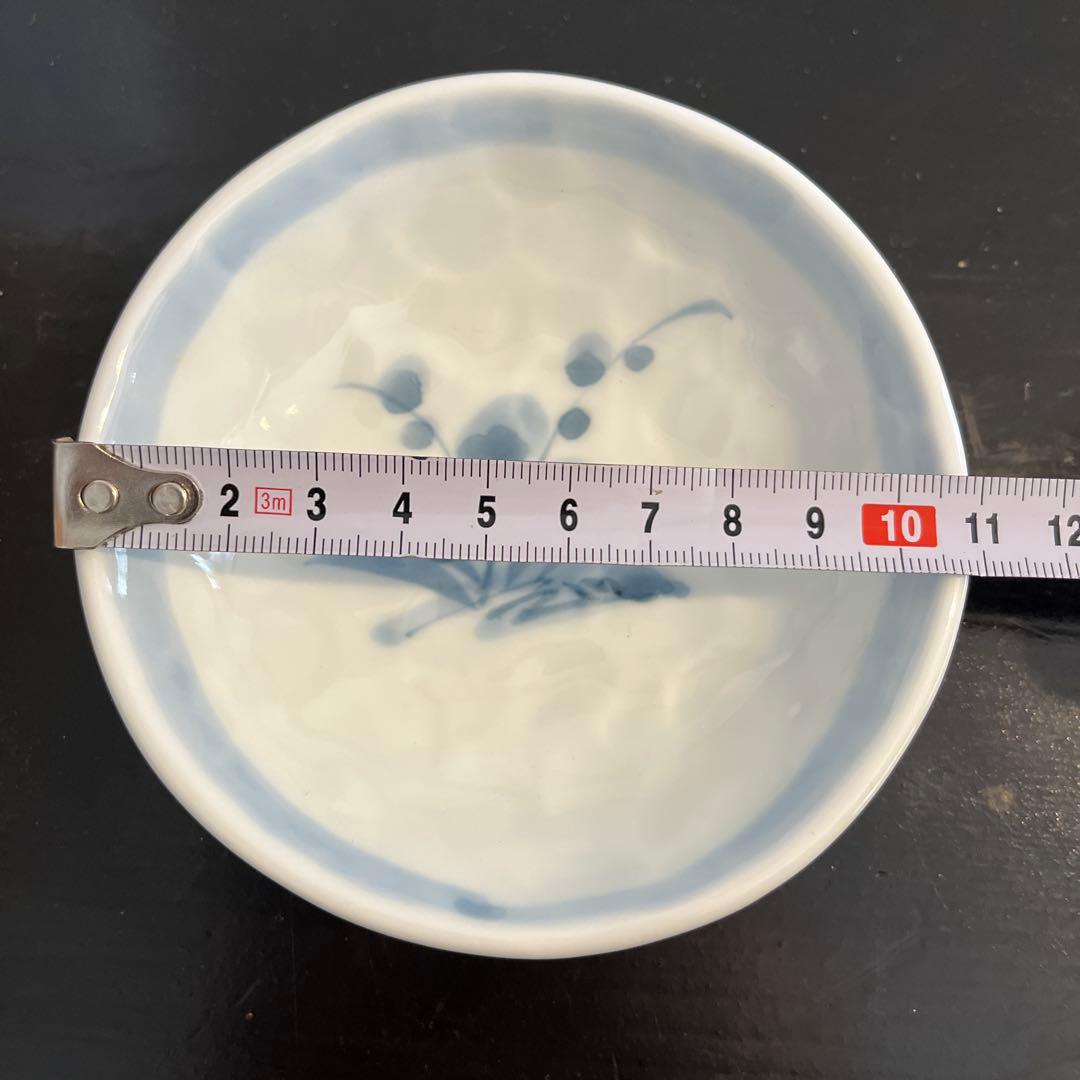 青木龍山　染付　小鉢　5枚セット　手捻り　共箱　送料無料