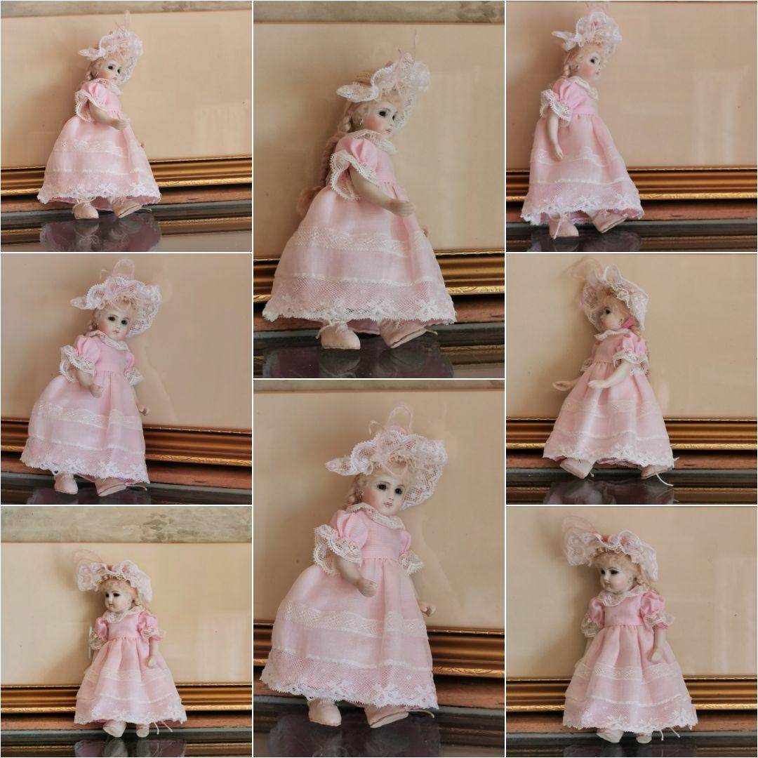 ヴィンテージ 作家物 14.5㎝三つ編のフレンチビスクドール キャシーハンセン作
