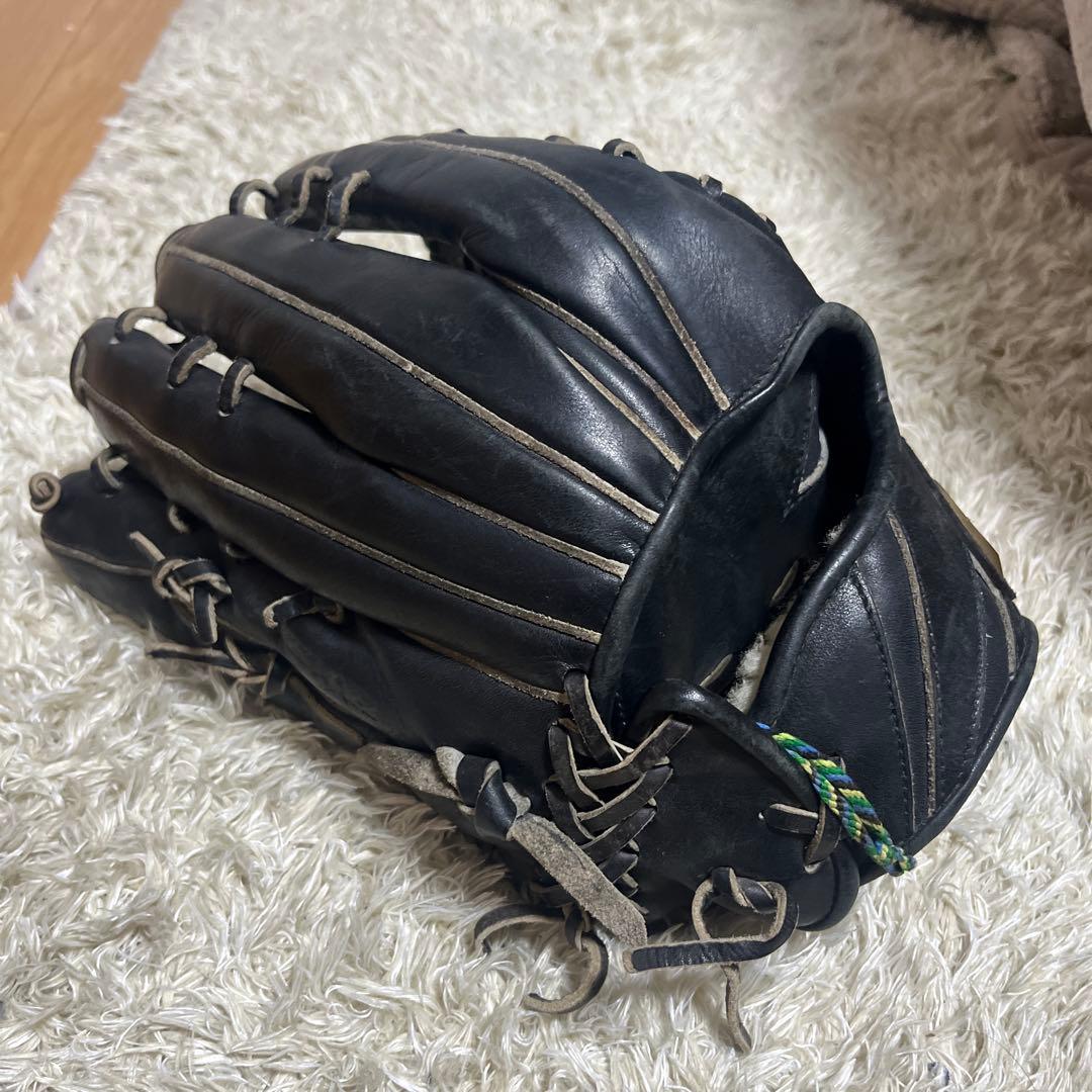 アシックス 硬式 外野手 野球 グローブ 一般用 黒