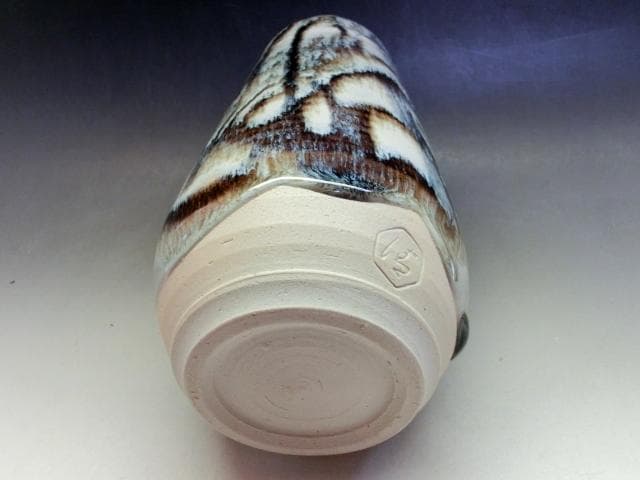 花瓶■釉斑ゆう 清水六兵衛 共箱 花器 花生け 京焼 古美術 時代物 骨董品■