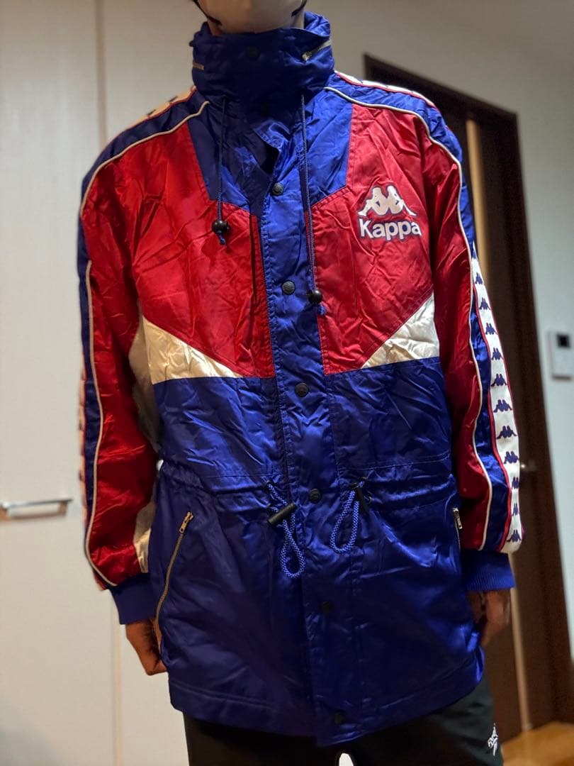 90S カッパKappa フルジップジャケット 赤青　ビンテージ　Oサイズ美品