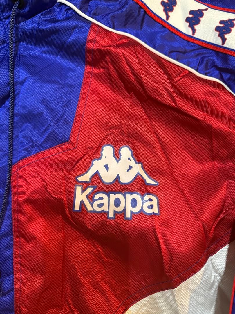 90S カッパKappa フルジップジャケット 赤青　ビンテージ　Oサイズ美品