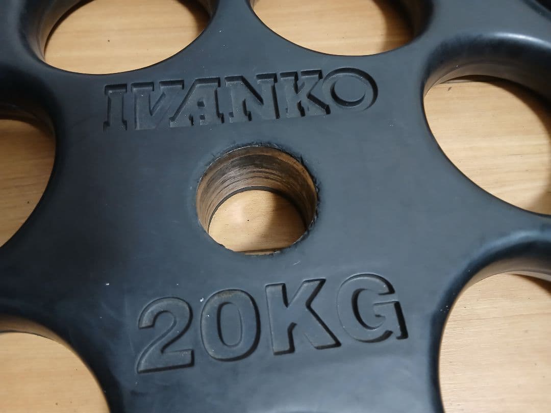 ①IVANKOイヴァンコ ラバープレート20kg x1枚穴径50mm(同時購入)