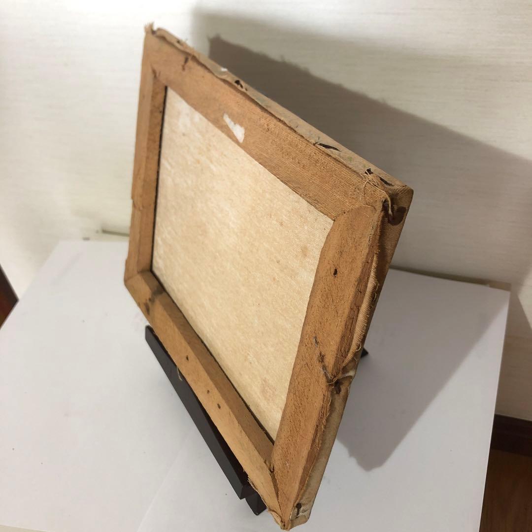 バリ島　油彩画　手描き　木製スタンド付き　一点物アート　アジアンインテリア