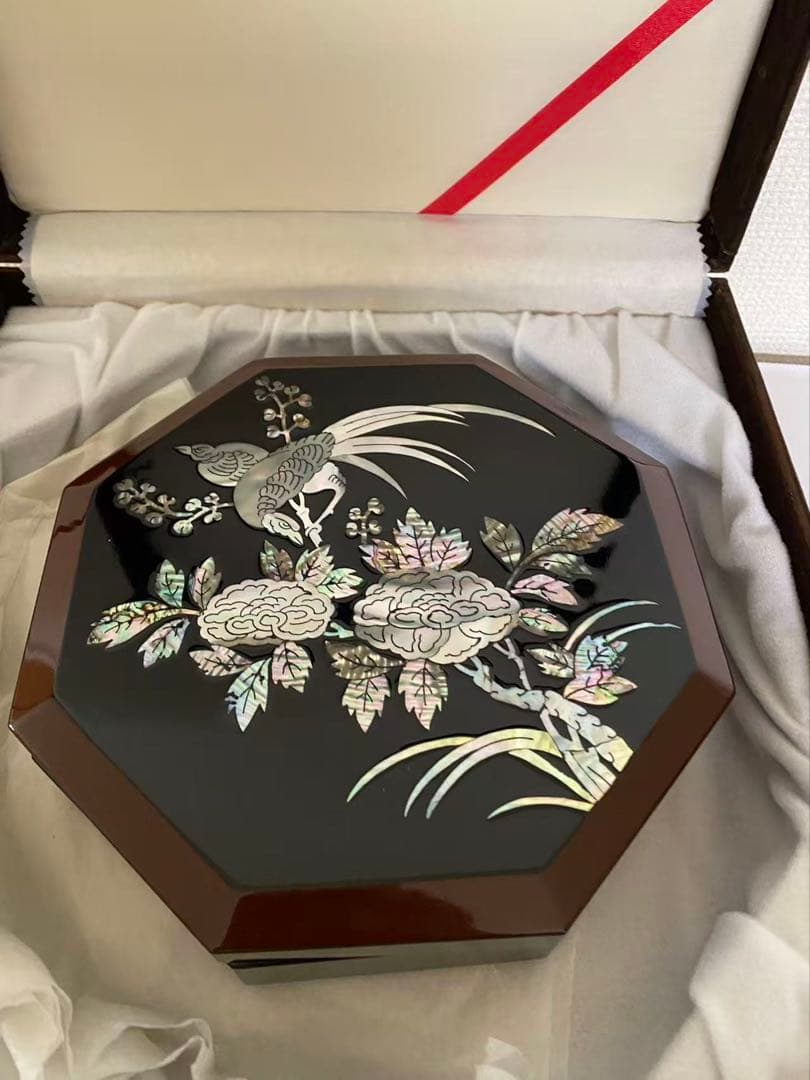 漆器 螺鈿細工 菓子器八角 螺鈿 伝統工芸