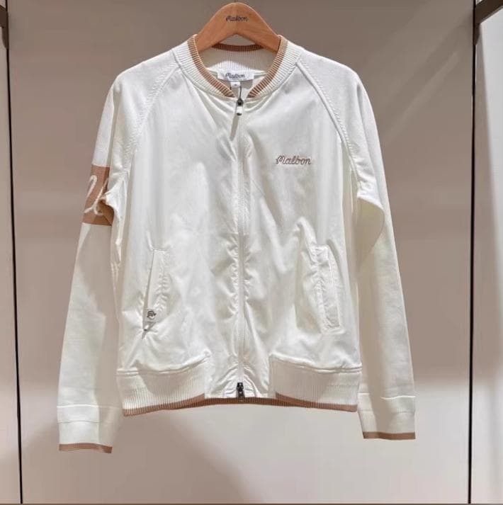 Malbon レディース ゴルフ ブルゾン ニット 防風 スタンドカラー