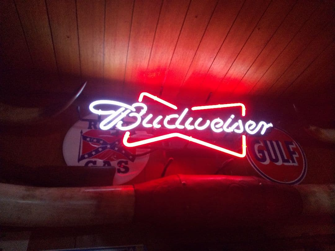バドワイザーアメリカン雑貨レトロ、アンティークネオンサイン ネオン管