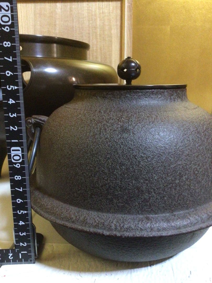 茶道具 風炉釜 敬典&浄雲『唐銅朝鮮風炉』 風炉灰５袋付き