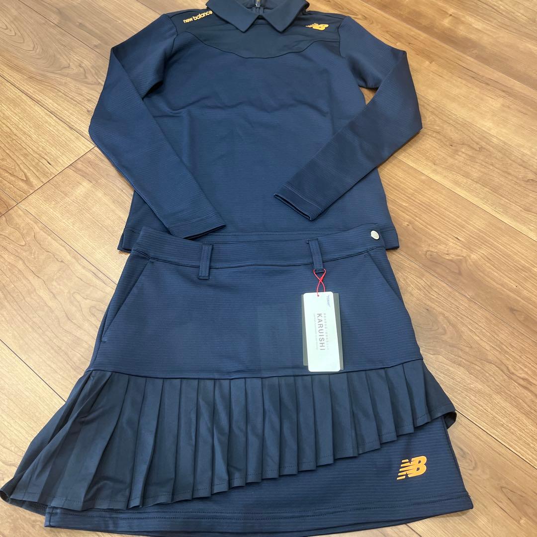 【新品未使用】ニューバランスゴルフ　セットアップ Sサイズ レディース ネイビー