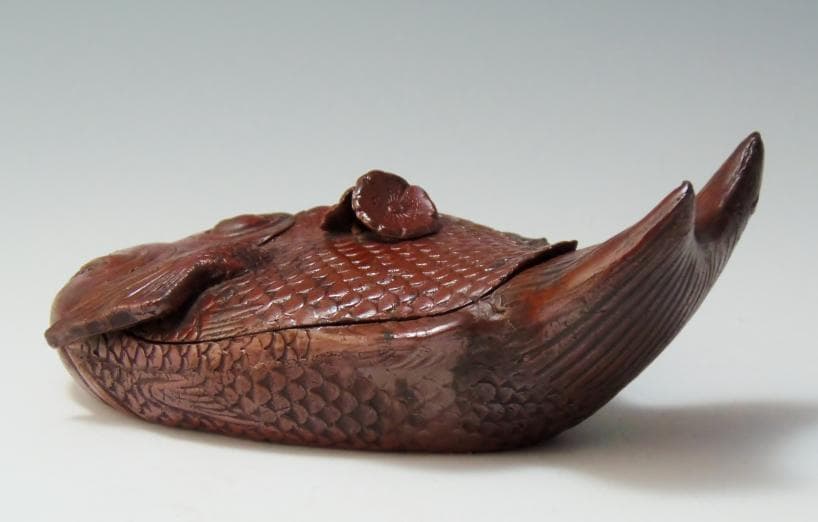 鯛 香炉 置物 古備前 骨董 備前焼 約20cm レア古備前・レア備前焼 和骨董