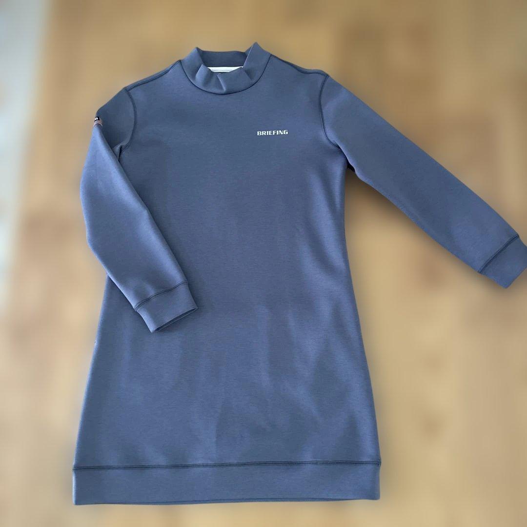 ブリーフィング ゴルフ 3Dロゴ ワンピース グレー Sモックネック