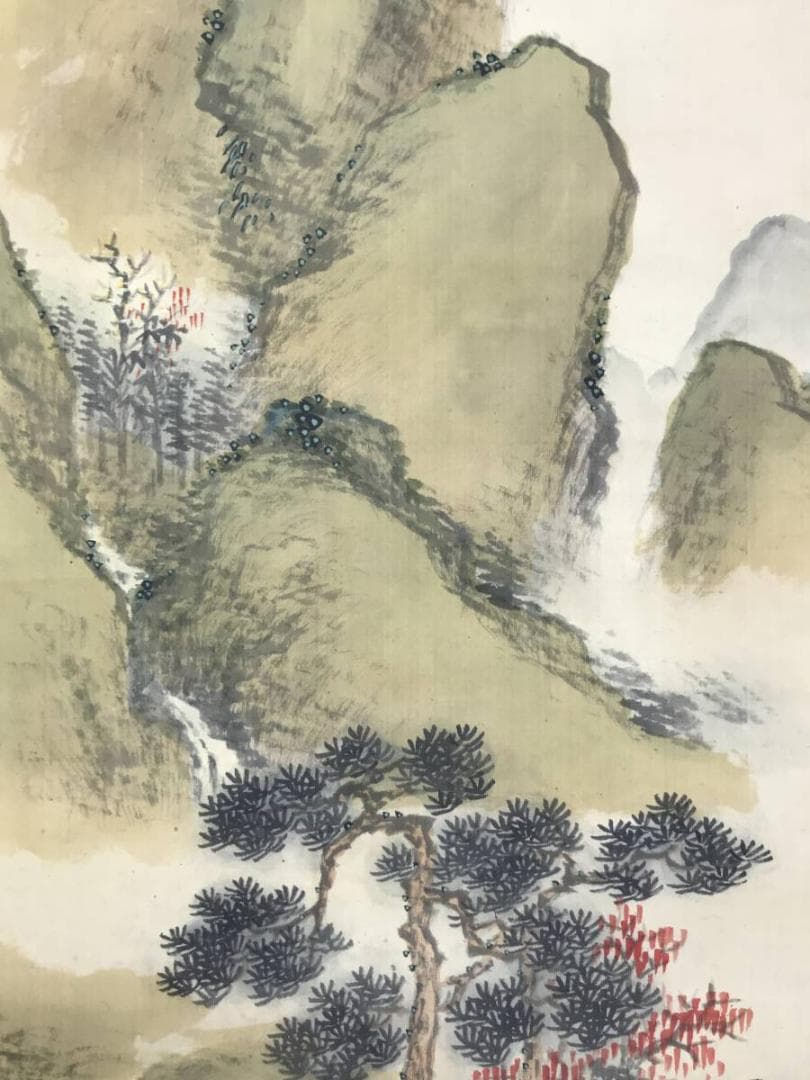 【真作】河野秋邨/山水図/渓山幽居図/秋景山水図/掛軸/名家伝来/AD-283