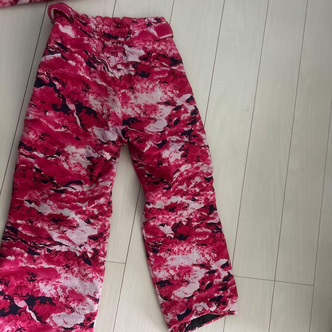 子ども用ピンク迷彩スキーウェア