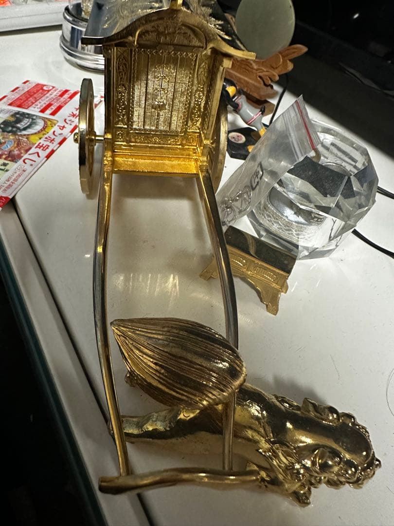 金色 牛車 24金メッキ 装飾品