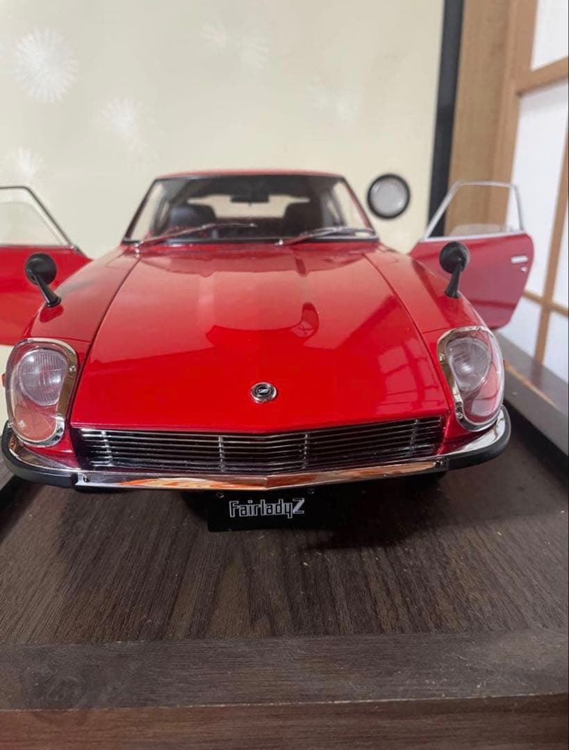 [美品]フェアレディZ S130Z レッド 模型完成品ガラスケース付き
