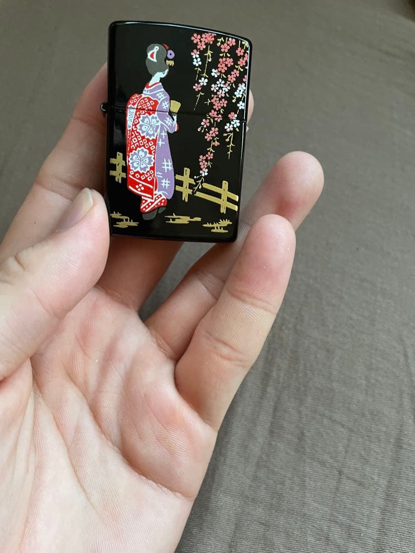 漆塗りライター 着物女性デザイン ZIPPO