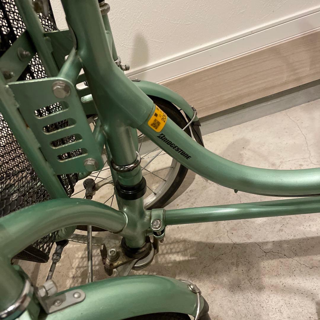 希少車◾️ブリヂストン ミンナ 前2輪後1輪 大人用3輪車 自転車　グリーン
