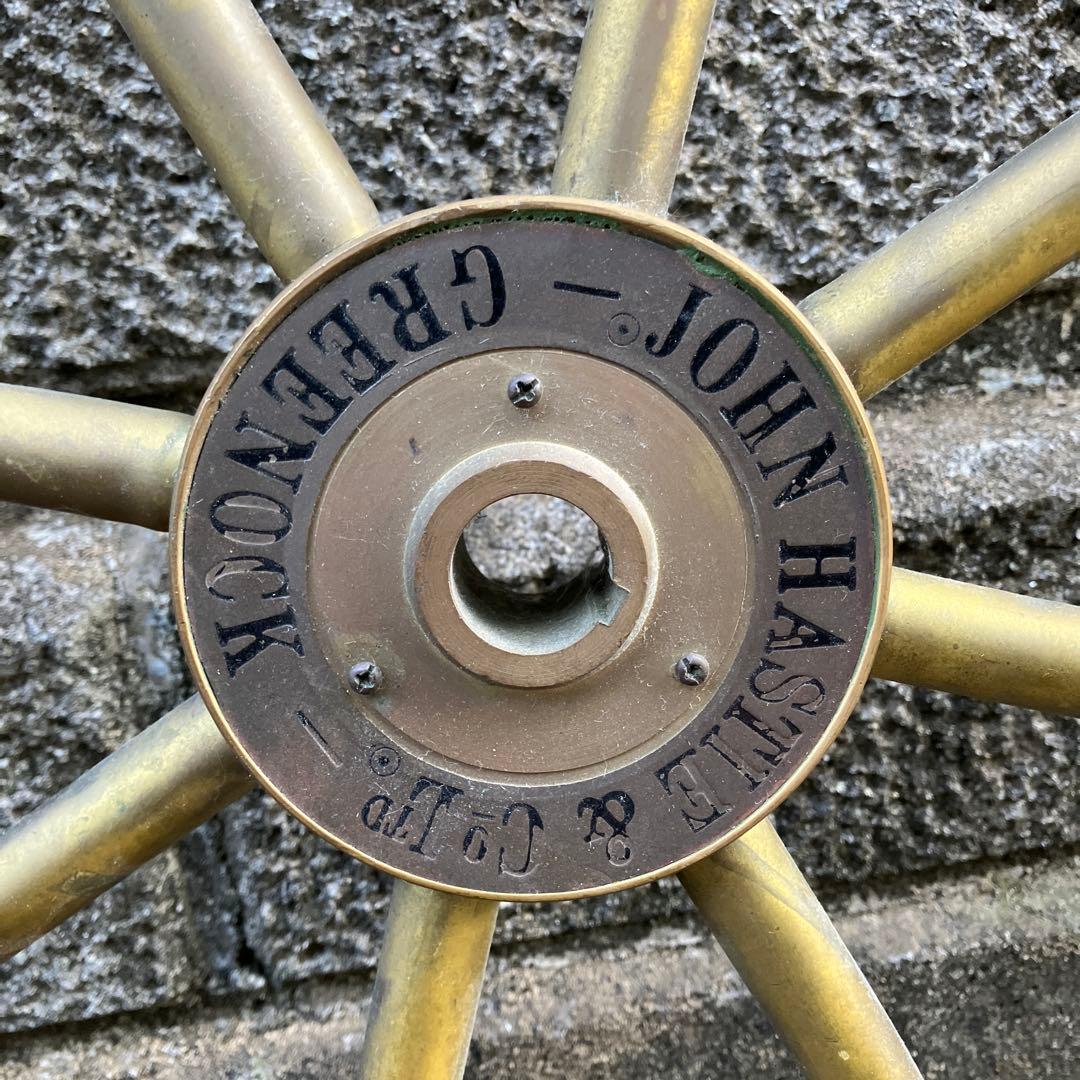希少　船舶　John Hastie & Co. Ltd 舵輪　アンティーク　真鍮