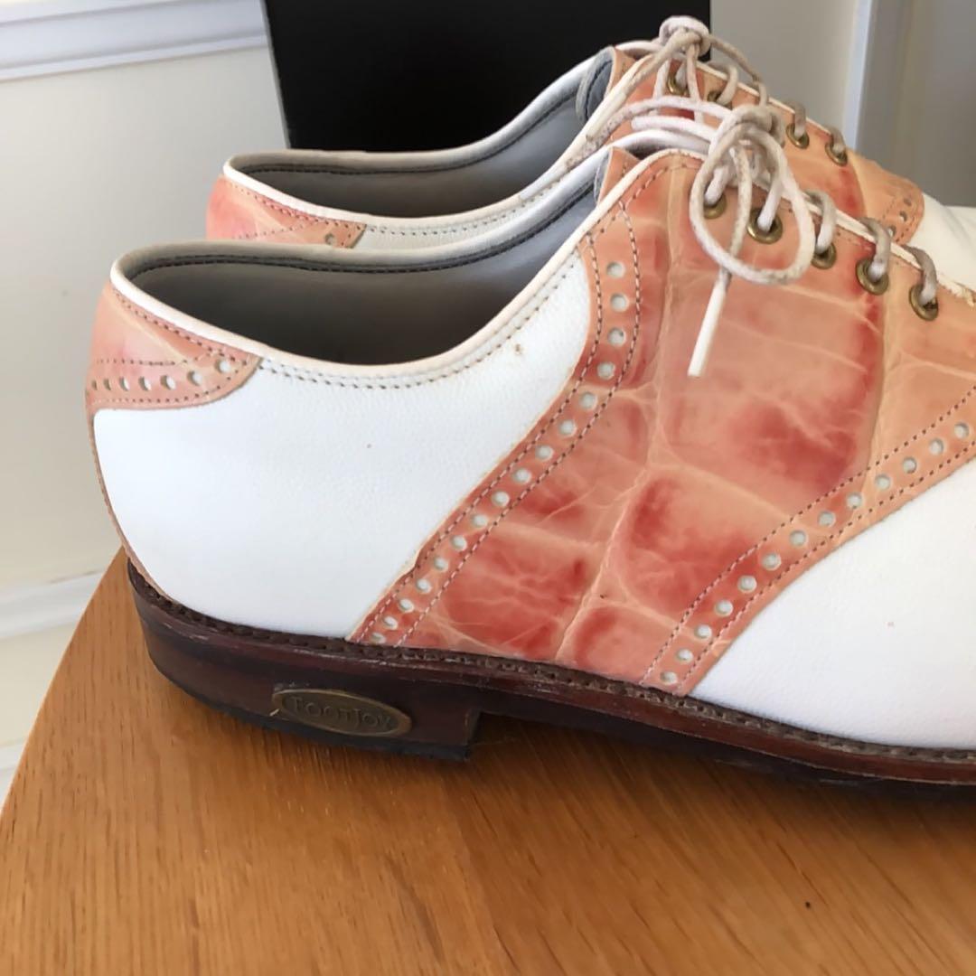 レザーゴルフシューズ ホワイト/ピンク