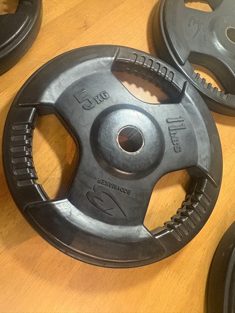 BODYMAKER 5kg ダンベルラバープレート 4枚セット　28mm径