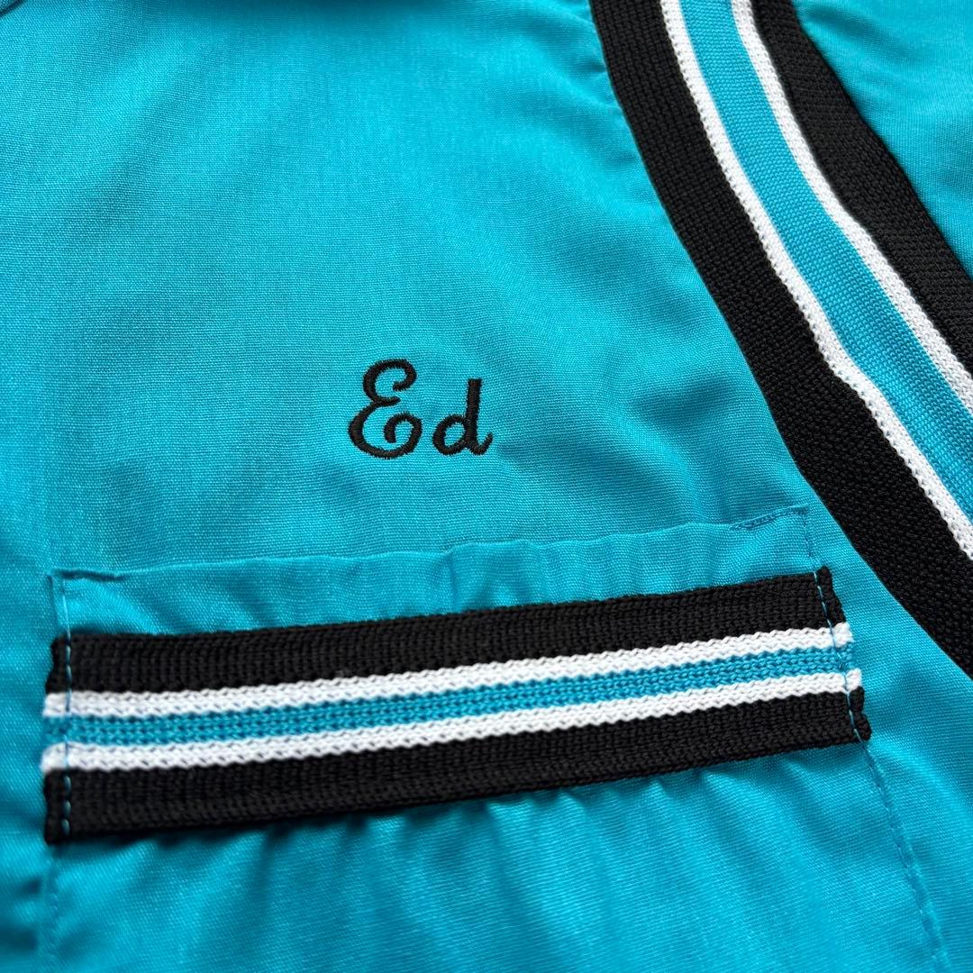 USA製 ヒルトン　ボーリングシャツ　半袖シャツ　ヴィンテージ　古着　ブルー　M