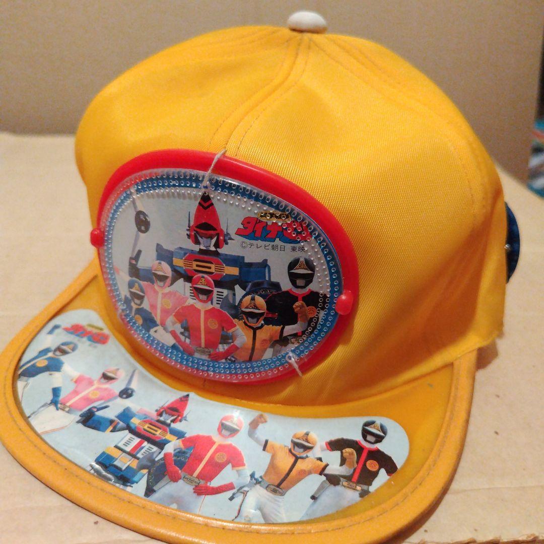 ダイナマン　特撮ヒーロー　帽子　デッドストック バッジ付き　黄色昭和レトロ