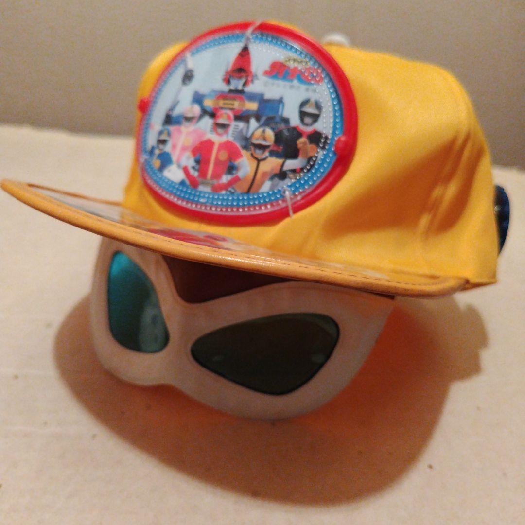 ダイナマン　特撮ヒーロー　帽子　デッドストック バッジ付き　黄色昭和レトロ