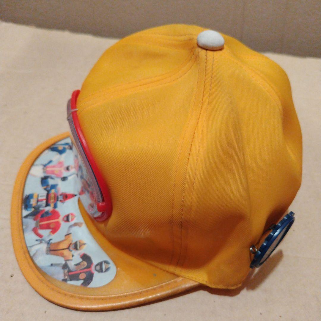 ダイナマン　特撮ヒーロー　帽子　デッドストック バッジ付き　黄色昭和レトロ