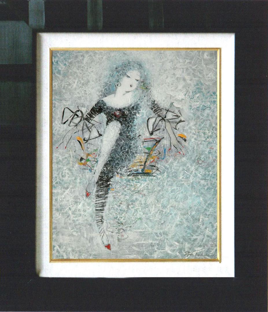 油絵 菅家令子 絵 絵画 インテリア uF6-010711 人物 女性像