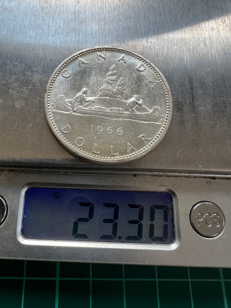 外国銀貨　カナダ1D銀貨　1966年