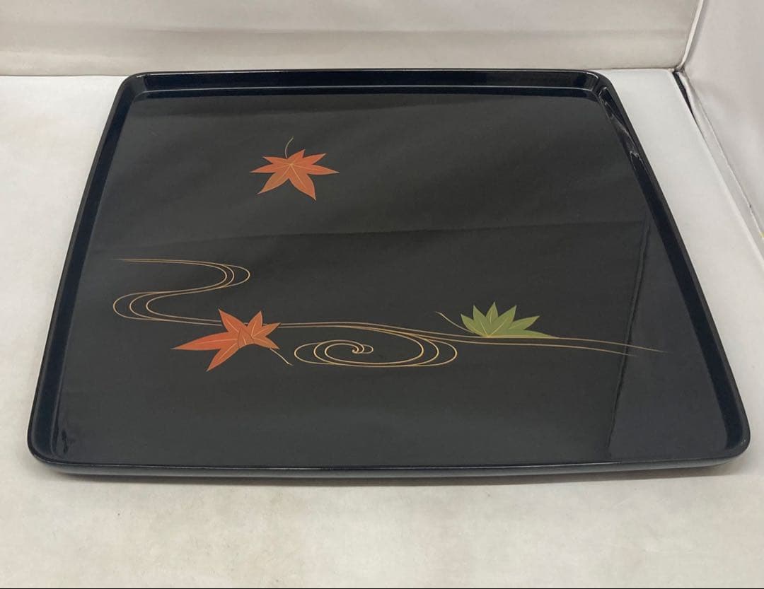 B542b「輪島塗 卓上膳　五」 共箱　竜田川　紅葉　懐石・会席道具　茶道具