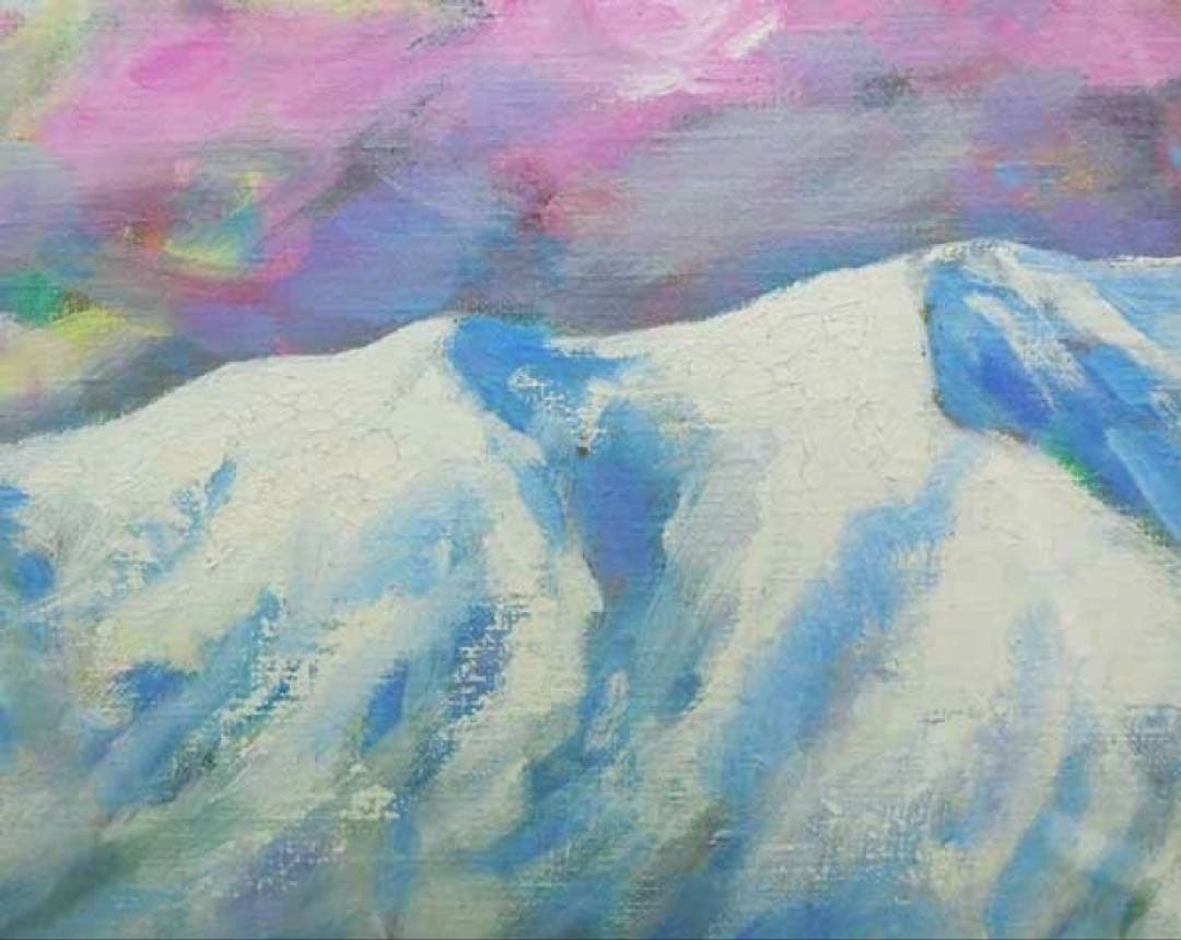 ＊真作＊ 大判大作 田中均「雪の比良(比良天望)」キャンバスに油彩琵琶湖