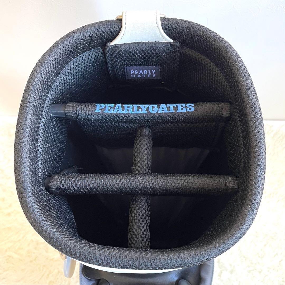 未使用 パーリーゲイツ キャスター付 キャディーバッグ 9型 専用ポーチ 白×青