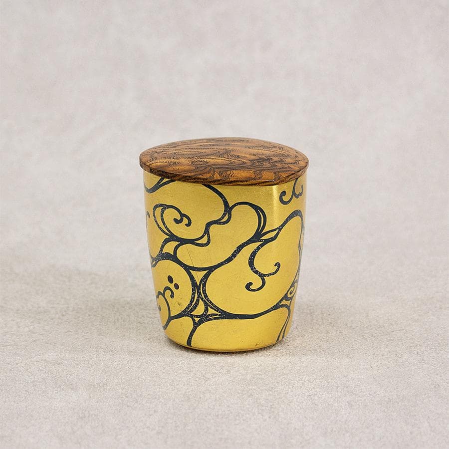 吉田華正 クリスタルガラス 光琳蒔絵 茶器 共箱 共布 栞 漆芸作家