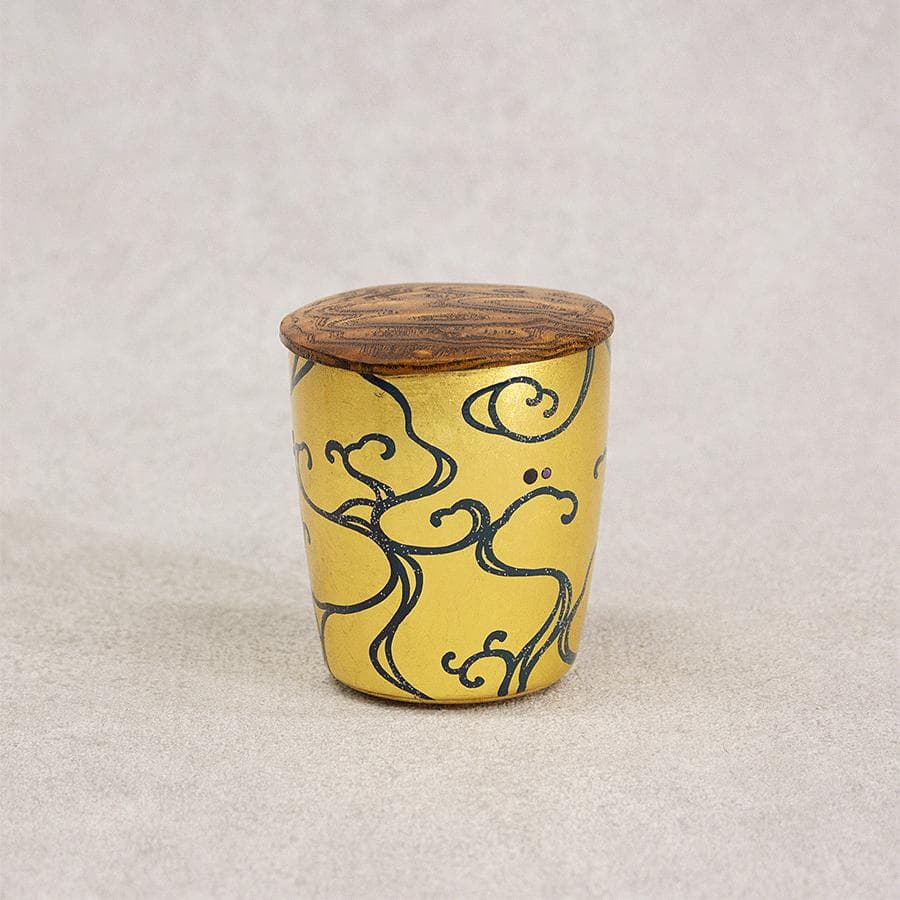 吉田華正 クリスタルガラス 光琳蒔絵 茶器 共箱 共布 栞 漆芸作家