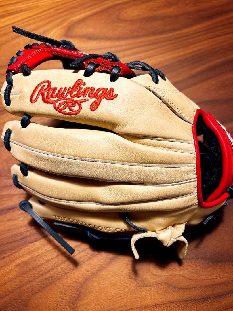 Rawlings 軟式 野球グローブ ベージュ/レッド
