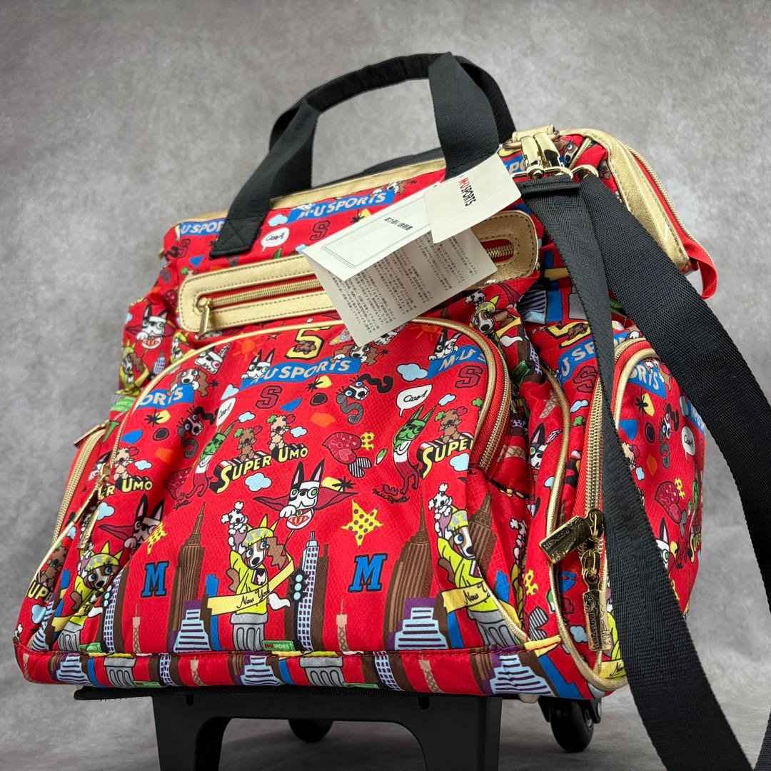 【未使用/タグ付き】エムユースポーツ キャリーバッグ カート ボストンバッグ 赤