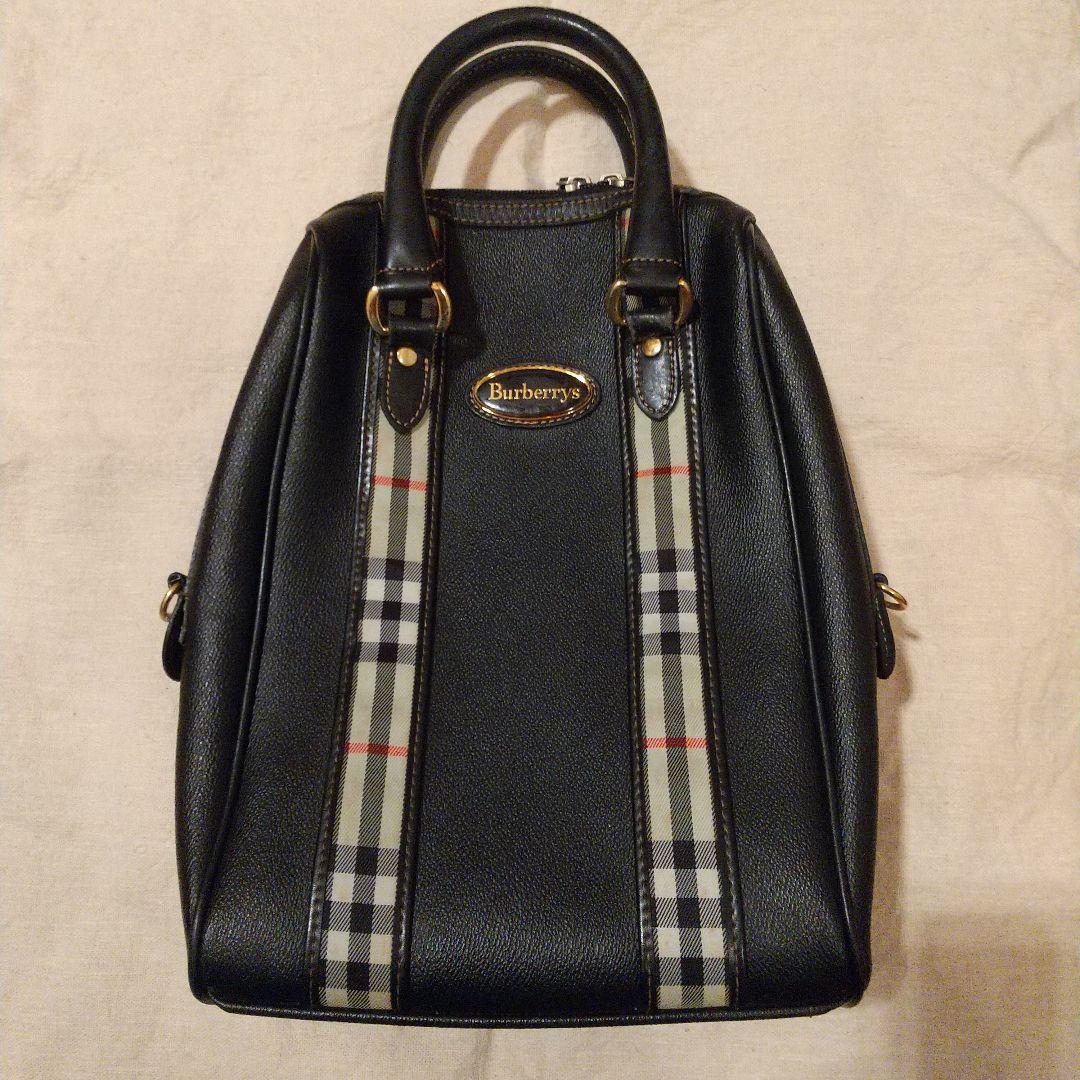 【BURBERRY】ブラックレザー ゴルフシューズバッグ