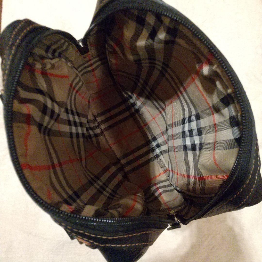 【BURBERRY】ブラックレザー ゴルフシューズバッグ