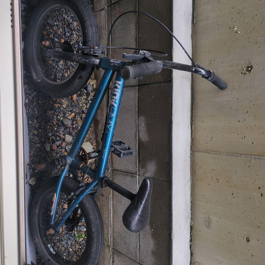 青色 BMX 自転車 小径タイヤ 京都