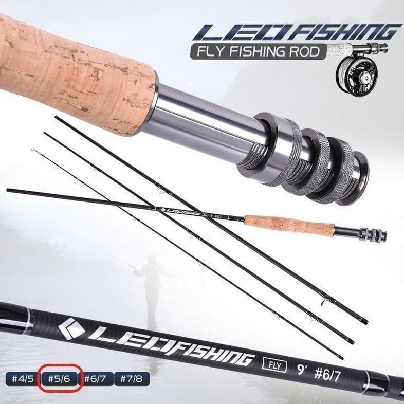 専用ケース付き　黒　フライフィッシング 入門セット フライロッド リール ライン