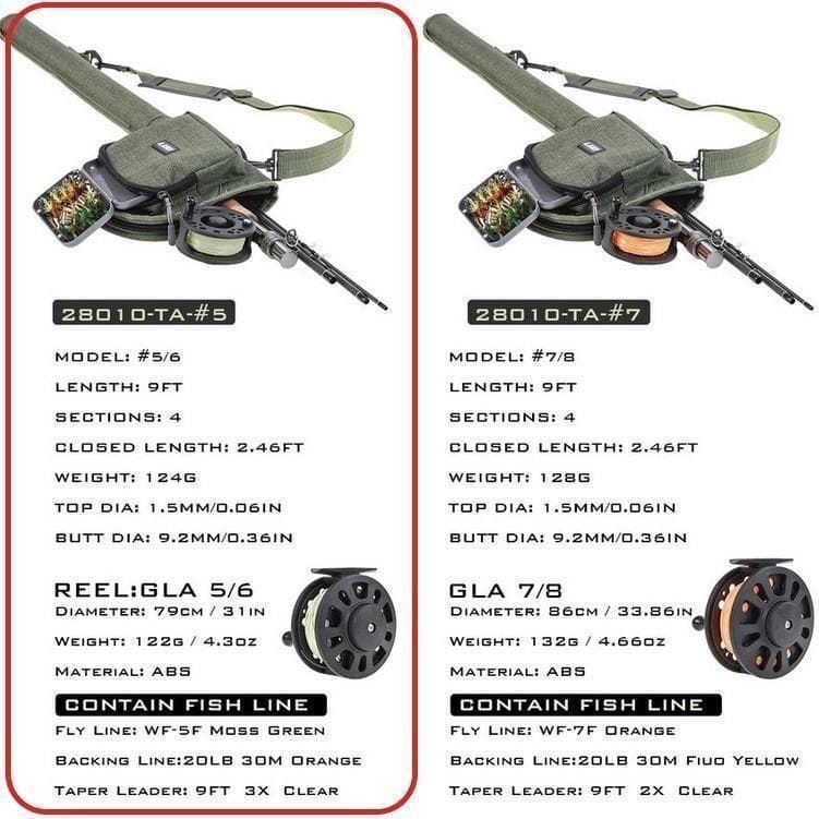 専用ケース付き　黒　フライフィッシング 入門セット フライロッド リール ライン